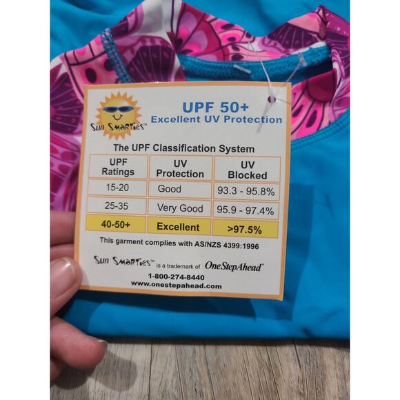 Sun smarties one step ahead 2t rashgaurd  long sleeve swim top new with tags - Picture 5 of 8